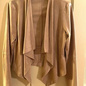 Women's Tan Waterfall Faux Suede Jacket